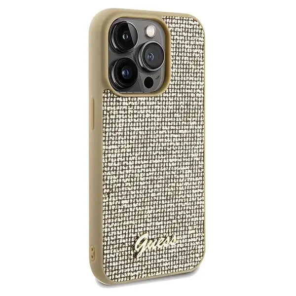 Кейс Guess Disco Metal Script за iPhone 14 Pro Max златист