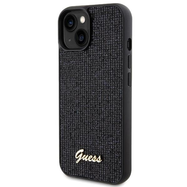 Кейс Guess Disco Metal Script за iPhone 15 черен