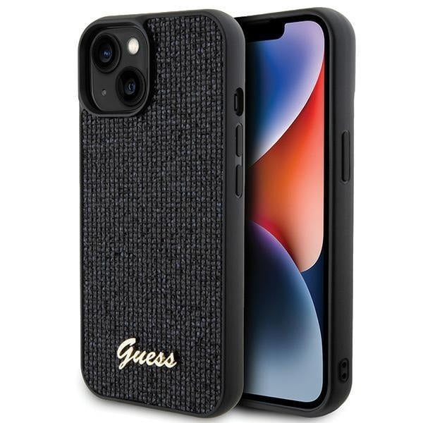 Кейс Guess Disco Metal Script за iPhone 15 черен