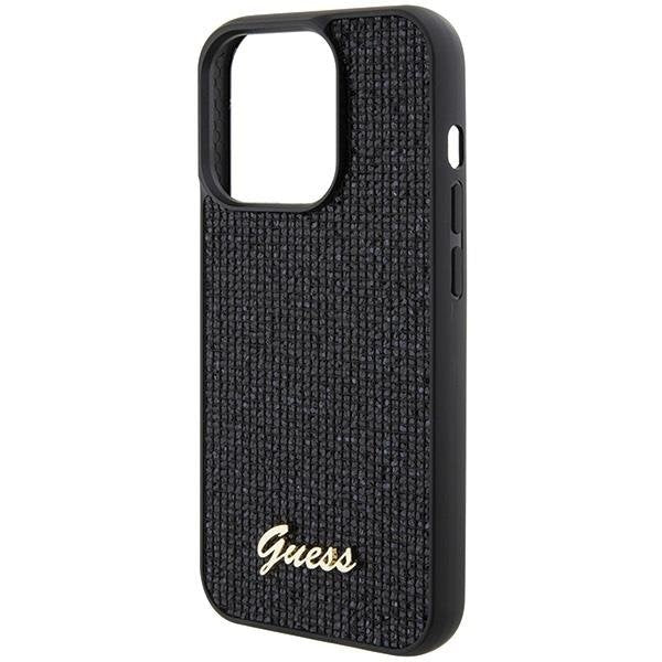 Кейс Guess Disco Metal Script за iPhone 15 Pro черен