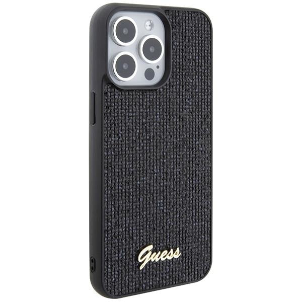 Кейс Guess Disco Metal Script за iPhone 15 Pro Max черен