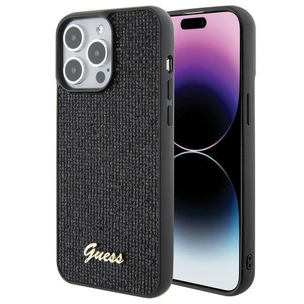 Кейс Guess Disco Metal Script за iPhone 15 Pro Max черен