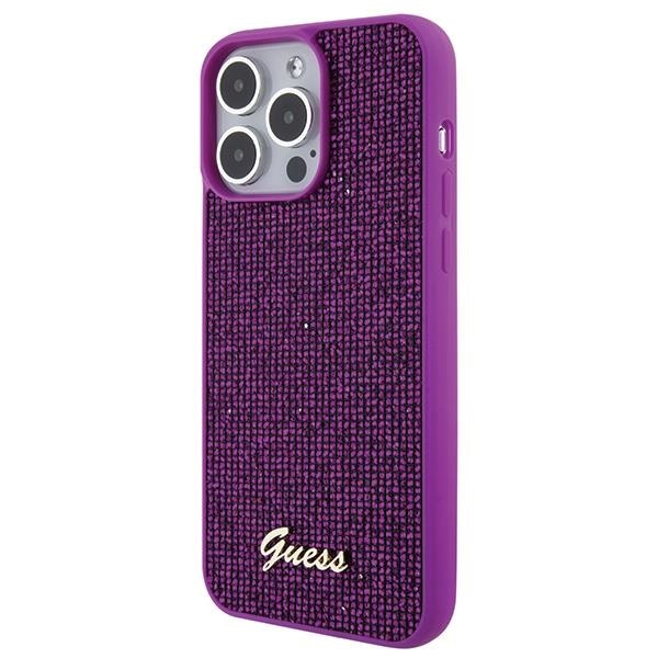 Кейс Guess Disco Metal Script за iPhone 15 Pro Max розов