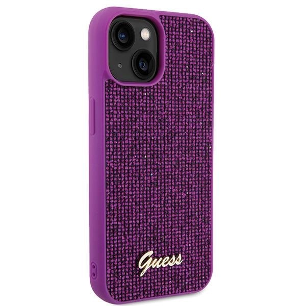 Кейс Guess Disco Metal Script за iPhone 15 розов