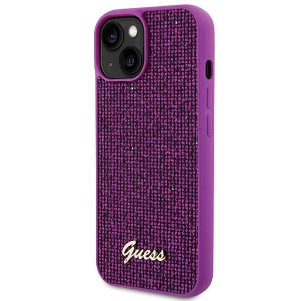 Кейс Guess Disco Metal Script за iPhone 15 розов