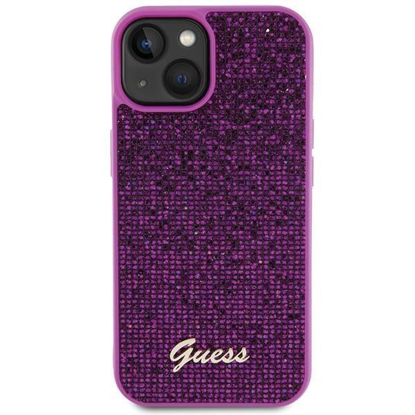 Кейс Guess Disco Metal Script за iPhone 15 розов