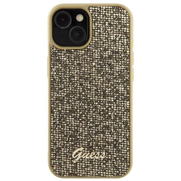 Кейс Guess Disco Metal Script за iPhone 15 златист