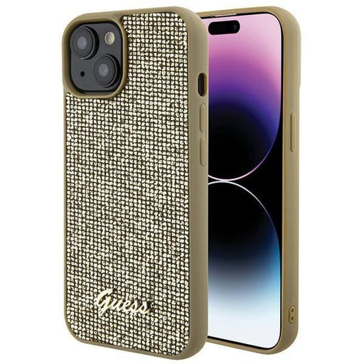 Кейс Guess Disco Metal Script за iPhone 15 златист