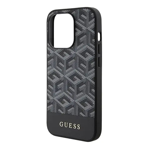 Кейс Guess GCube Stripes MagSafe за iPhone 15 Pro Max черен