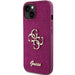 Кейс Guess Glitter Script Big 4G за iPhone 15 лилав