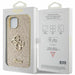 Кейс Guess Glitter Script Big 4G за iPhone 15 Plus златист