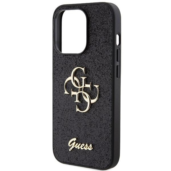 Кейс Guess Glitter Script Big 4G за iPhone 15 Pro черен