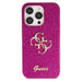 Кейс Guess Glitter Script Big 4G за iPhone 15 Pro лилав