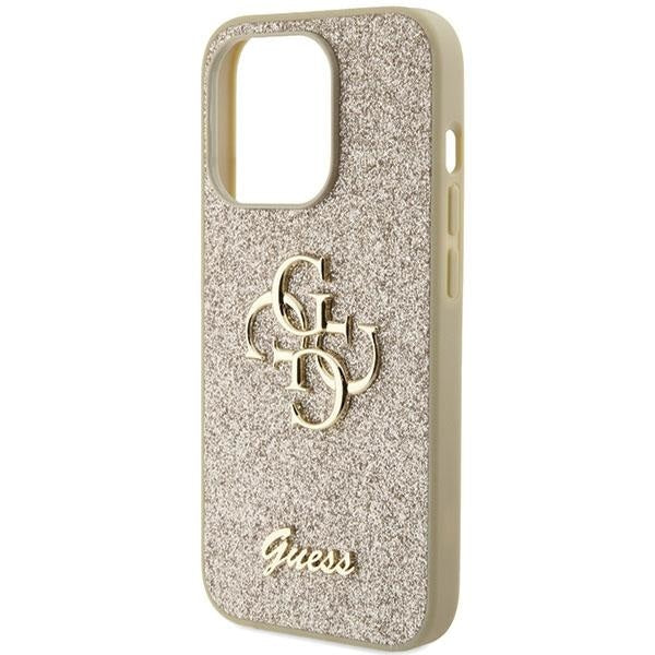 Кейс Guess Glitter Script Big 4G за iPhone 15 Pro златист