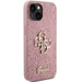 Кейс Guess Glitter Script Big 4G за iPhone 15 розов