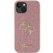 Кейс Guess Glitter Script Big 4G за iPhone 15 розов