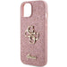 Кейс Guess Glitter Script Big 4G за iPhone 15 розов