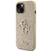 Кейс Guess Glitter Script Big 4G за iPhone 15 златист