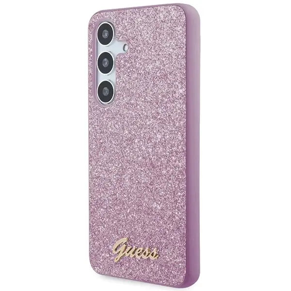 Кейс Guess Glitter Script за Samsung Galaxy S24 + лилав