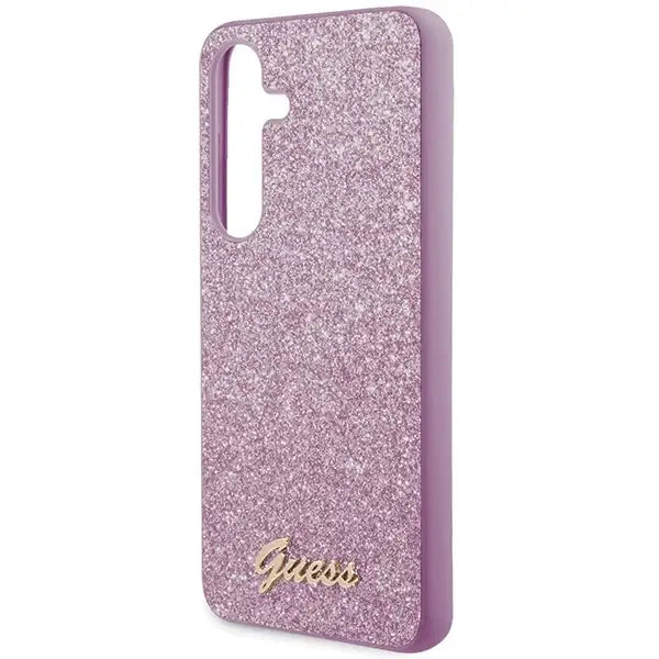 Кейс Guess Glitter Script за Samsung Galaxy S24 + лилав