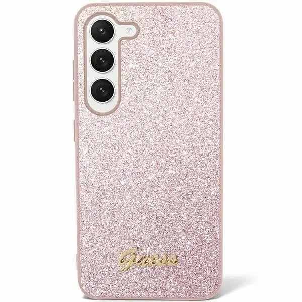 Кейс Guess Glitter Script за Samsung Galaxy S24 розов