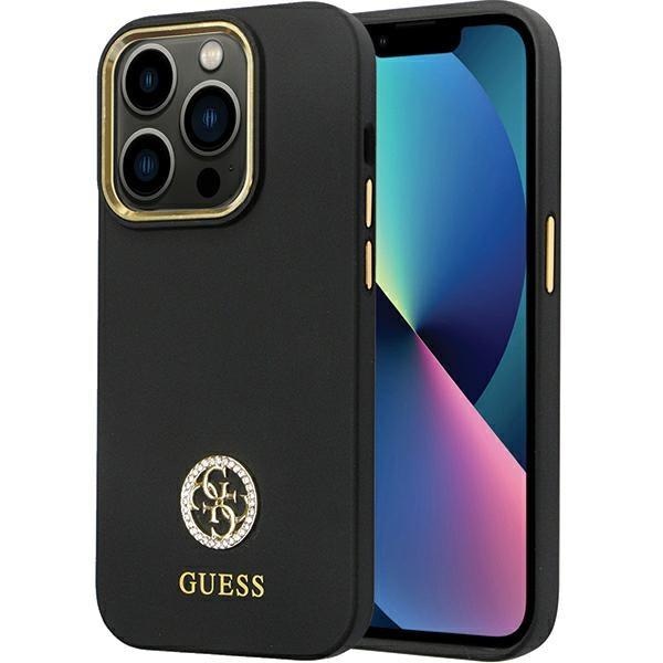 Кейс Guess GUHCP14LM4DGPK за iPhone 14 Pro черен Silicone