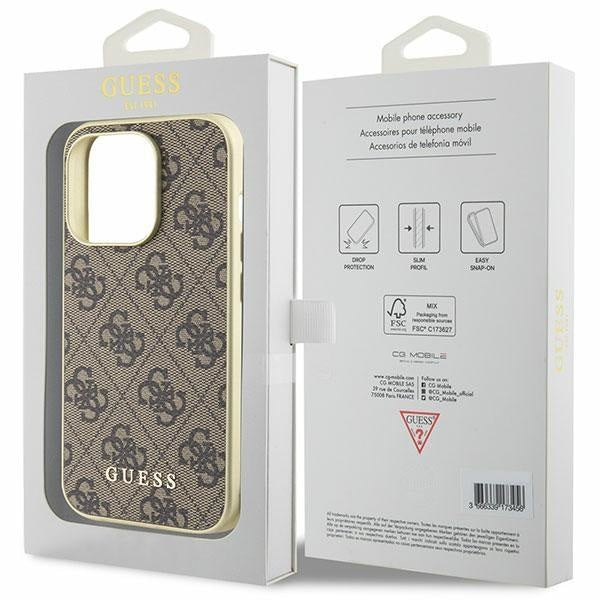 Кейс Guess GUHCP15LGF4GBR за iPhone 15 Pro 6.1 кафяв / кафяв