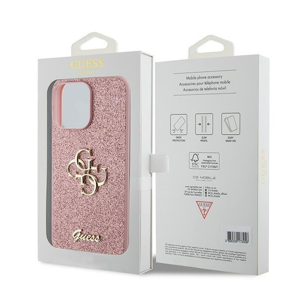 Кейс Guess GUHCP15LHG4SGP за iPhone 15 Pro 6.1 розов / розов