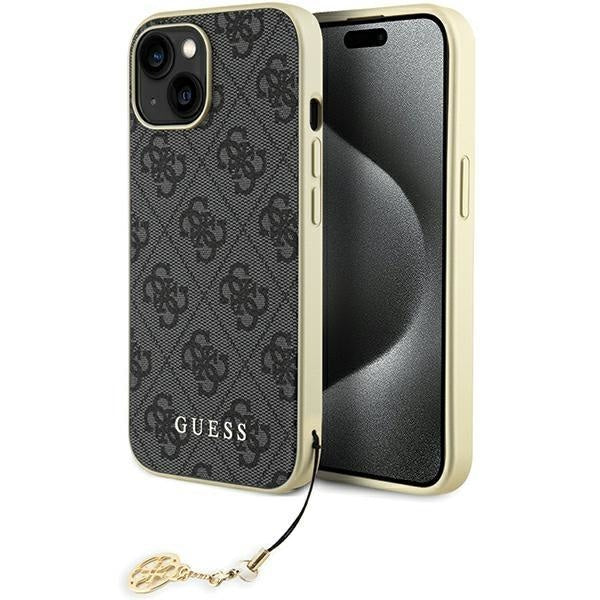 Кейс Guess GUHCP15SGF4GGR за iPhone 15 6.1 сив / сив твърд