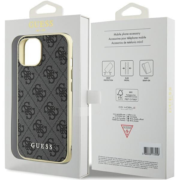 Кейс Guess GUHCP15SGF4GGR за iPhone 15 6.1 сив / сив твърд