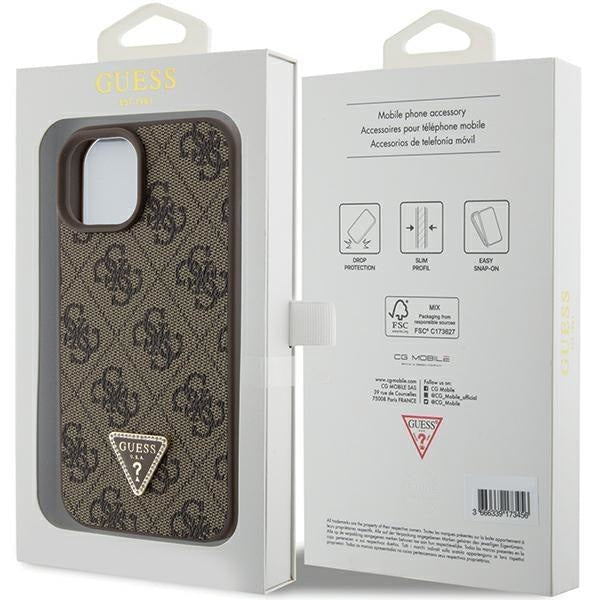 Кейс Guess GUHCP15SP4TDPW за iPhone 15 6.1 кафяв / кафяв