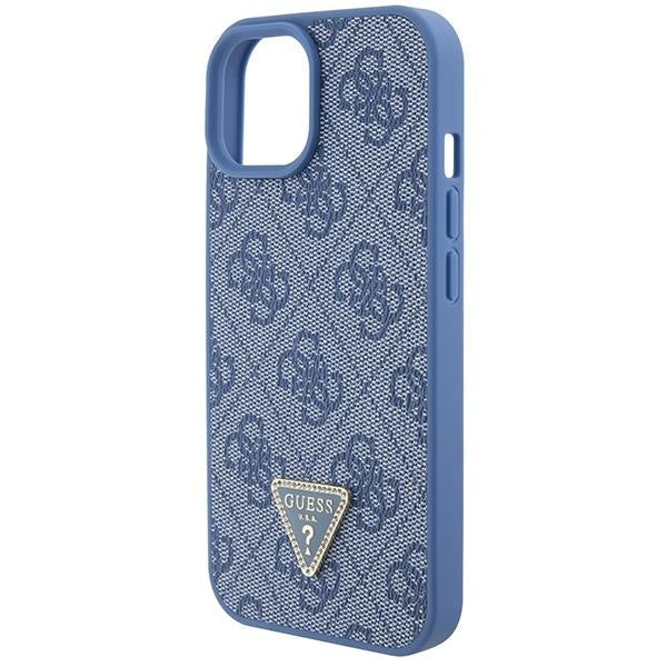 Кейс Guess GUHCP15SP4TDSCPB за iPhone 15 6.1 син / син твърд