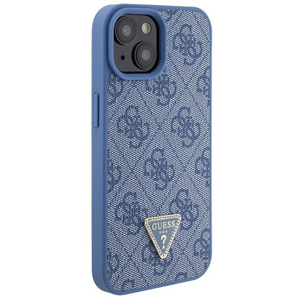 Кейс Guess GUHCP15SP4TDSCPB за iPhone 15 6.1 син / син твърд