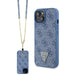 Кейс Guess GUHCP15SP4TDSCPB за iPhone 15 6.1 син / син твърд