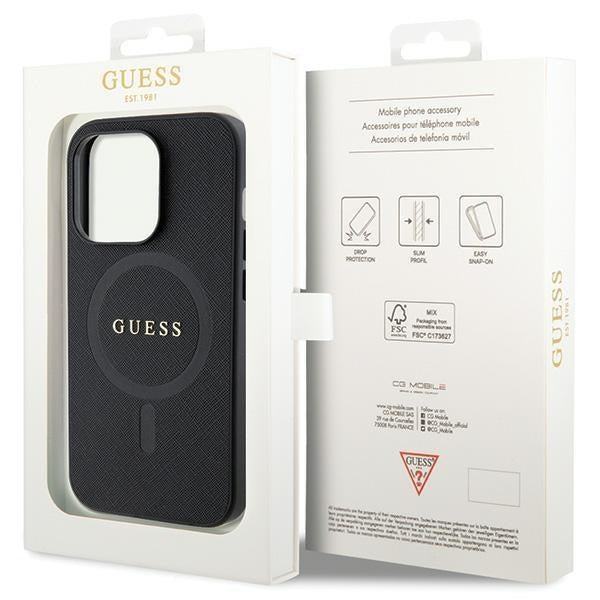 Кейс Guess GUHMP14LPSAHMCK за iPhone 14 Pro черен Saffiano