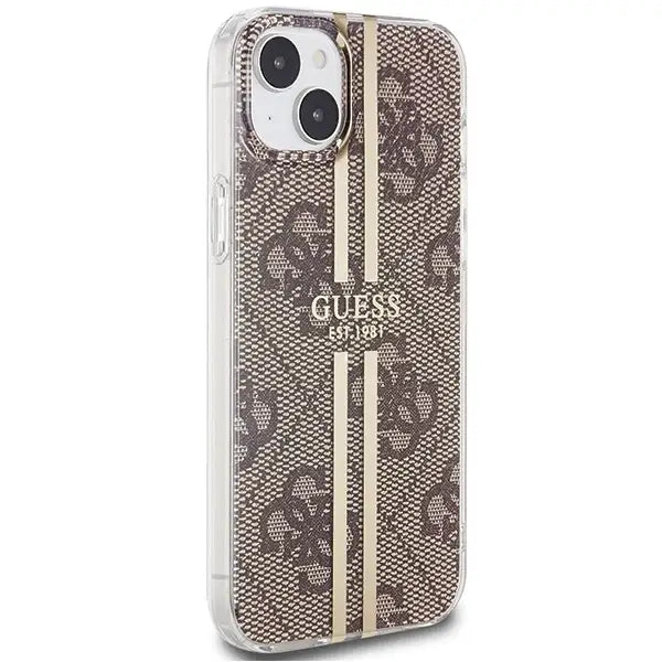 Кейс Guess IML 4G Gold Stripe за iPhone 15 / 14 13 кафяв