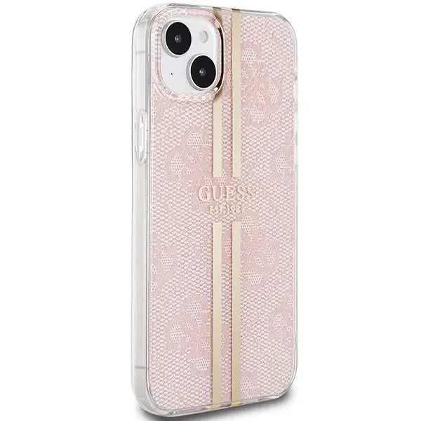 Кейс Guess IML 4G Gold Stripe за iPhone 15 / 14 13 розов