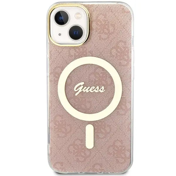 Кейс Guess IML 4G MagSafe за iPhone 15 / 14 13 розов