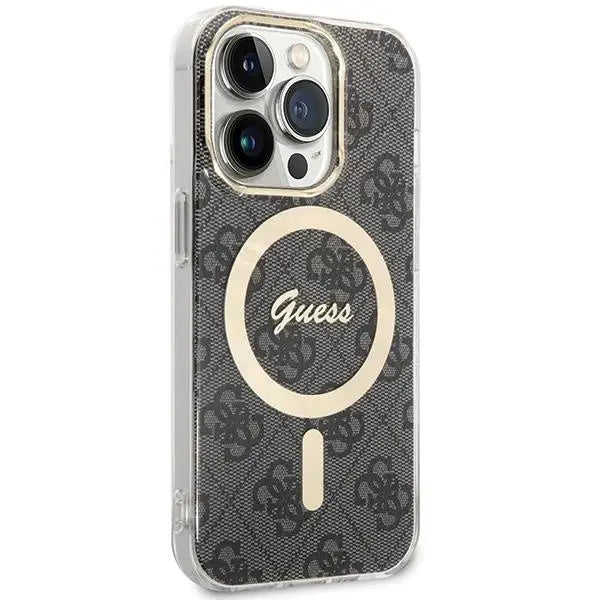 Кейс Guess IML 4G MagSafe за iPhone 15 Pro черен