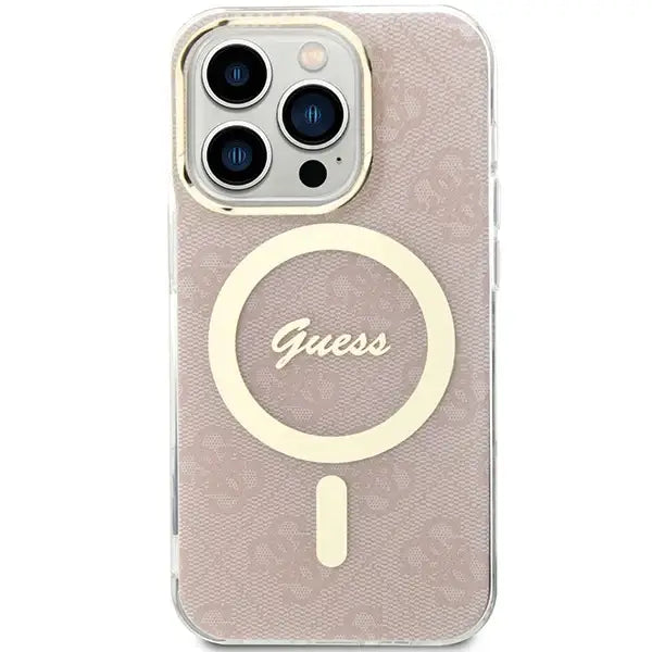 Кейс Guess IML 4G MagSafe за iPhone 15 Pro Max розов