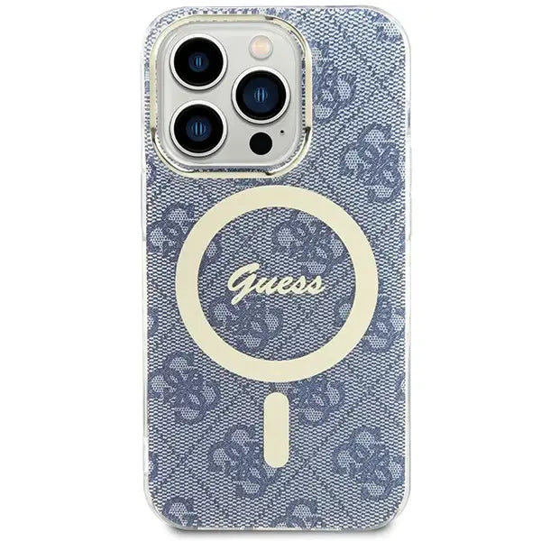 Кейс Guess IML 4G MagSafe за iPhone 15 Pro Max син