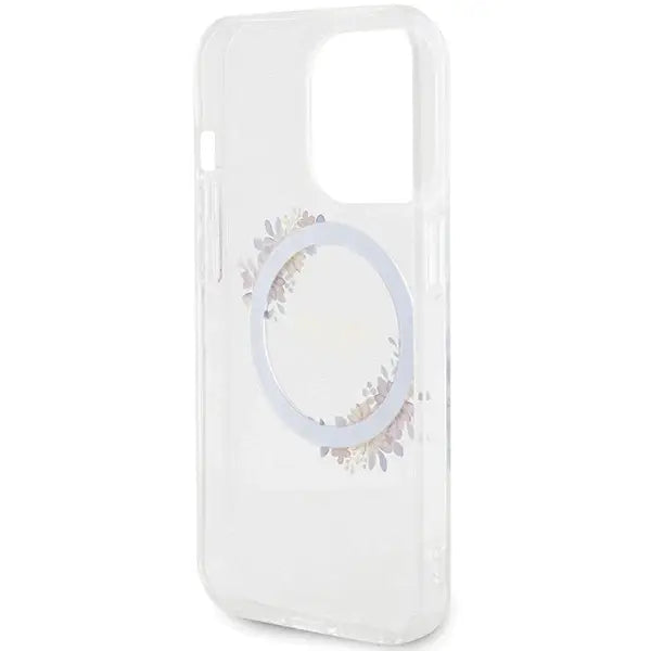 Кейс Guess IML Flowers Wreatch MagSafe за iPhone 15