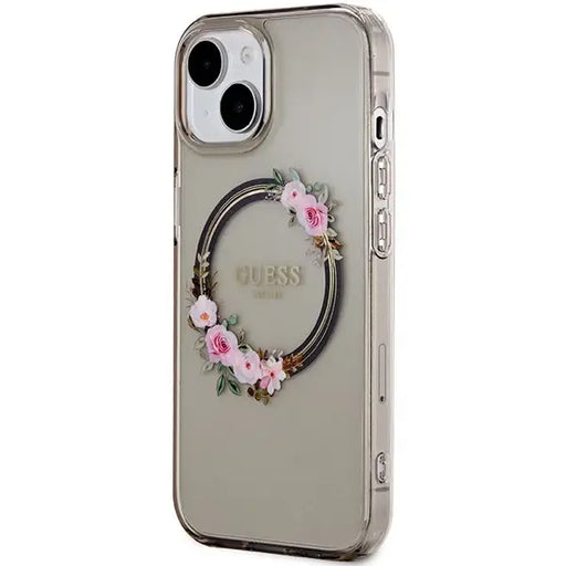 Кейс Guess IML Flowers Wreath MagSafe за iPhone 15