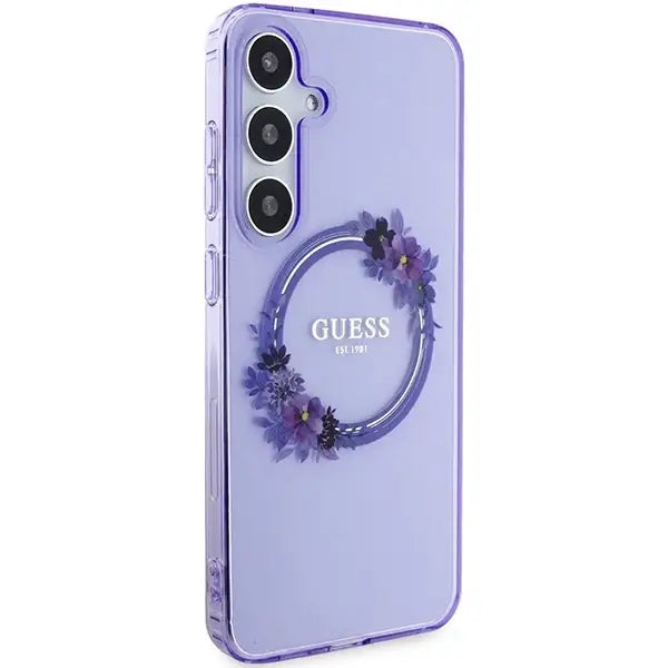 Кейс Guess IML Flowers Wreath MagSafe за Samsung