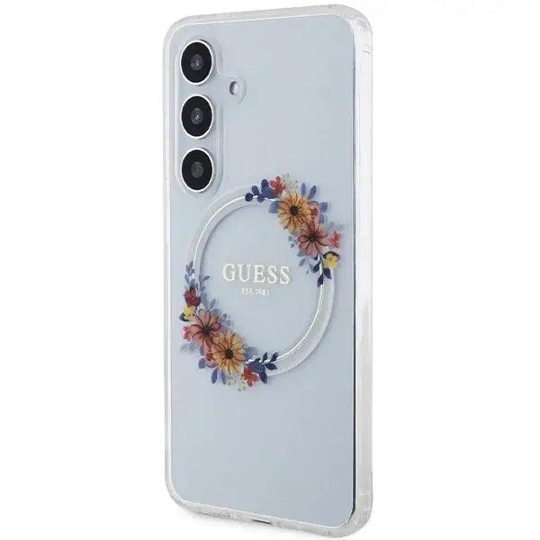 Кейс Guess IML Flowers Wreath MagSafe за Samsung