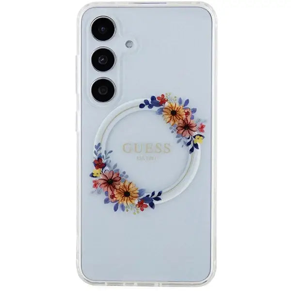 Кейс Guess IML Flowers Wreath MagSafe за Samsung