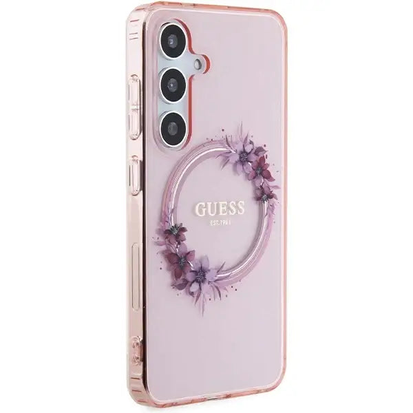 Кейс Guess IML Flowers Wreath MagSafe за Samsung