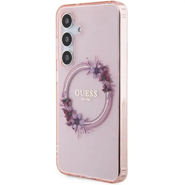 Кейс Guess IML Flowers Wreath MagSafe за Samsung