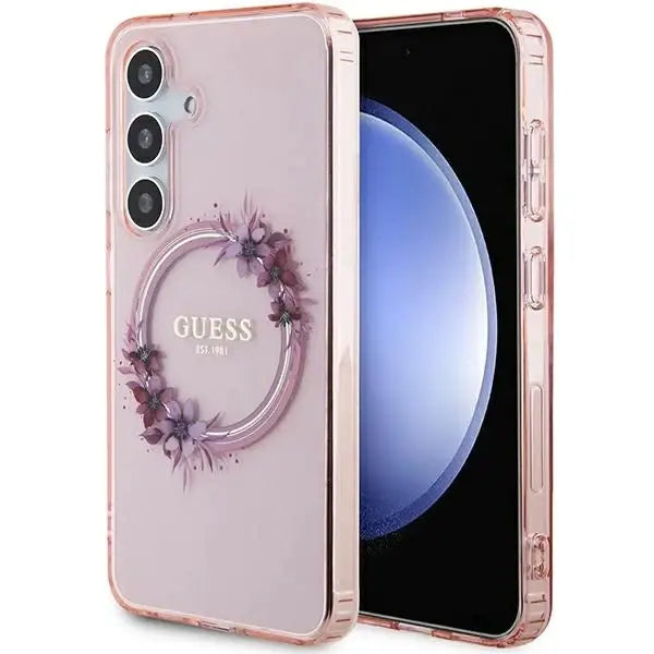 Кейс Guess IML Flowers Wreath MagSafe за Samsung