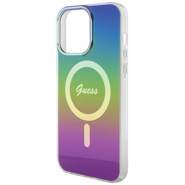 Кейс Guess IML Iridescent MagSafe за iPhone 15 Pro черен